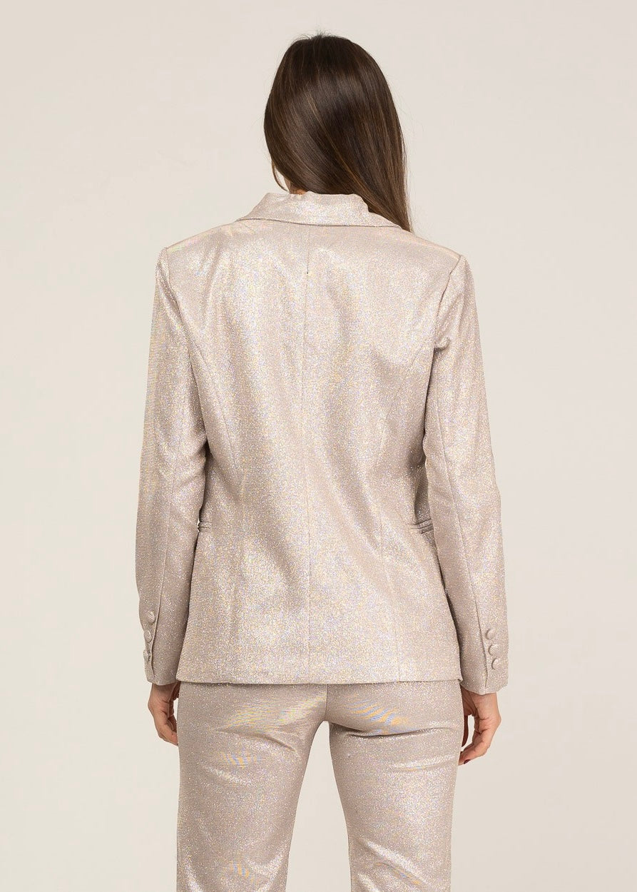 Shiny blazer and pants set